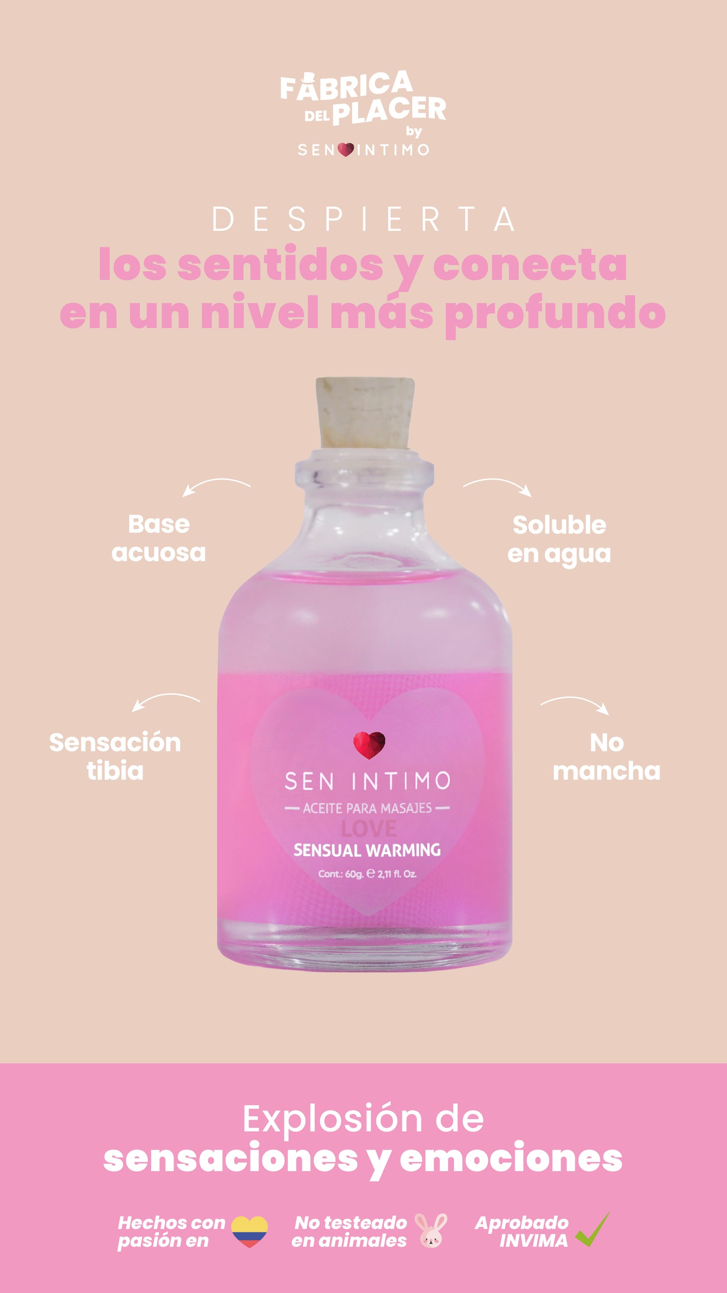 Aceite para Masajes Love Sensual Warming Sen Íntimo 60ml