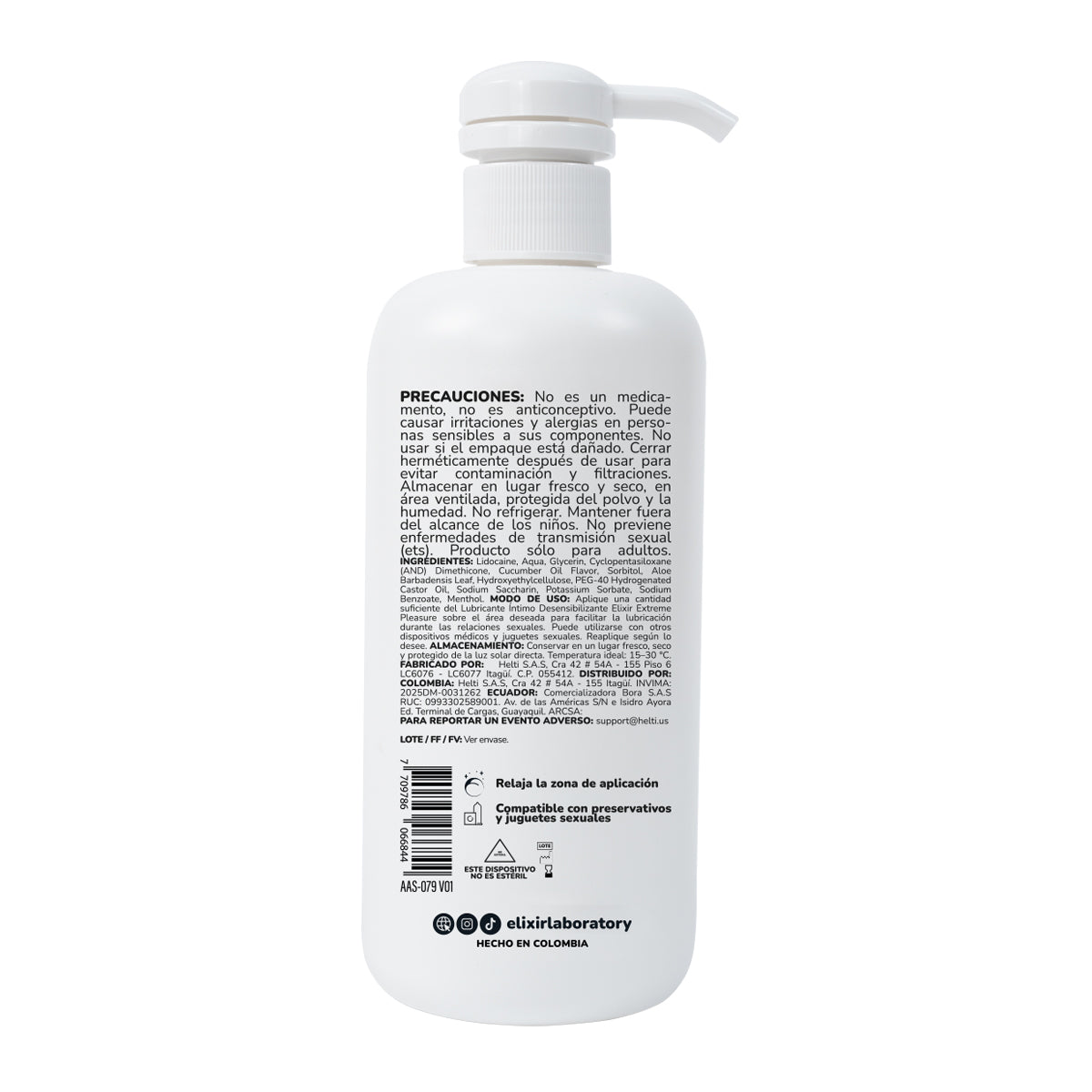 Anesty Lubricante íntimo Anal Desensibilizante Elixir 500ml