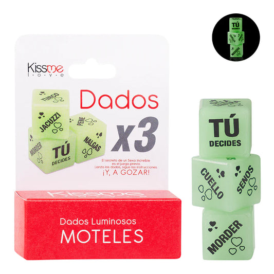 Dados motel luminosos x3