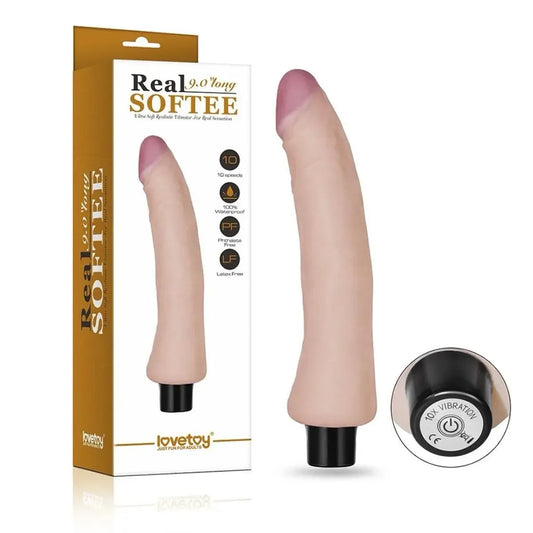 Dildo vibrador flesh 9” real softee
