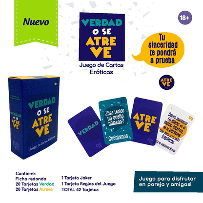 Juego de cartas verdad o se atreve